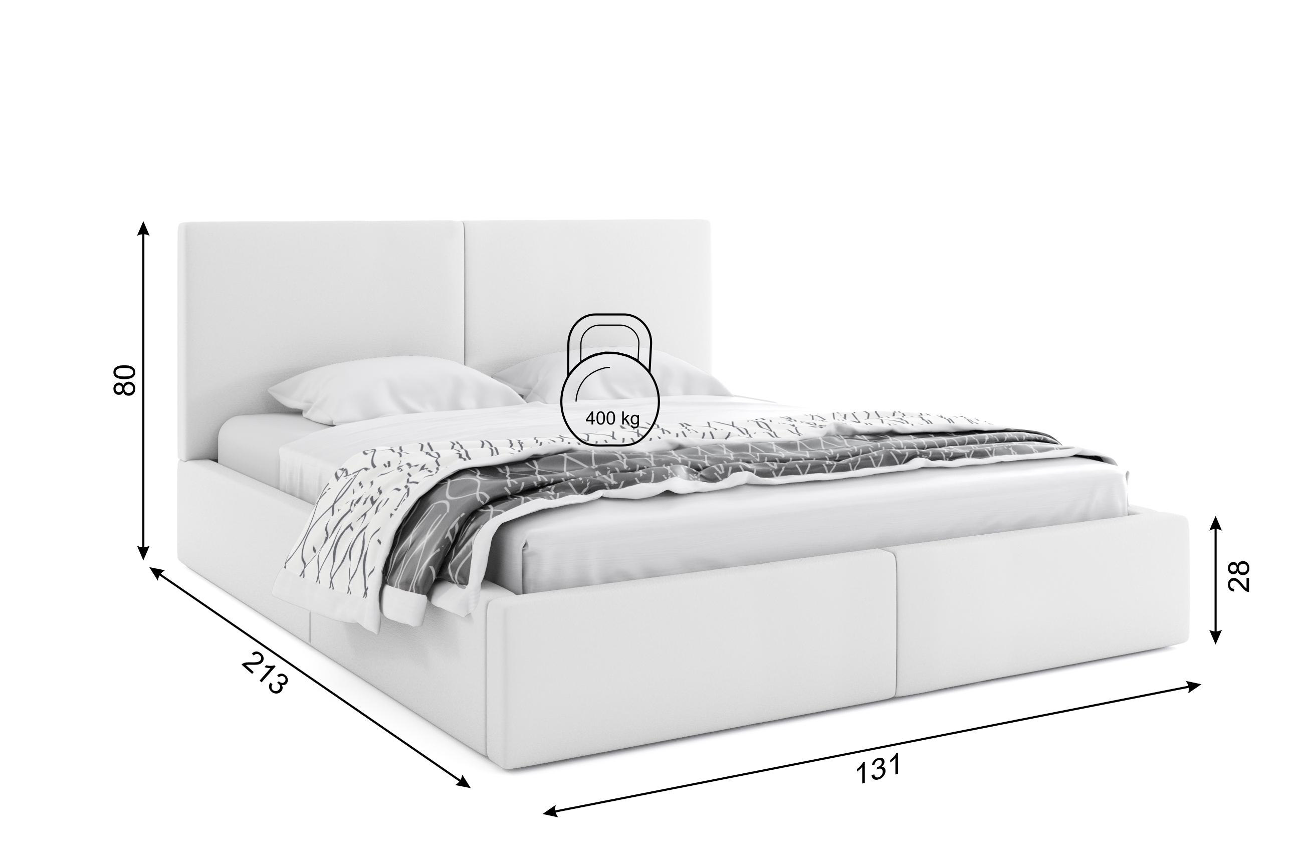 Dimensions et spécifications pour Polsterbett Schlafzimmerbett Doppelbett HILTON 120X200 mit Matratze und Stauraum, weiß Dimensions et spécifications pour Polsterbett Schlafzimmerbett Doppelbett HILTON 120X200 mit Matratze und Stauraum, weiß