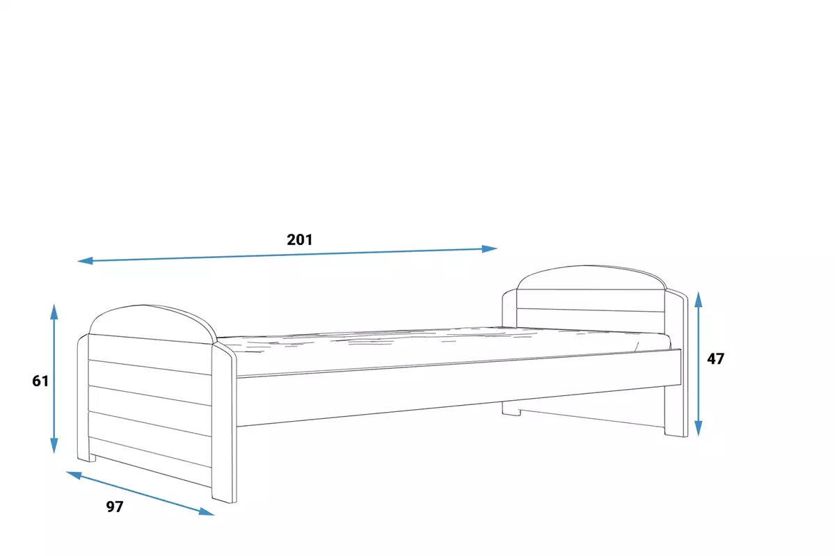 Abmessungen und Spezifikationen für Jugendbett Lilly, 90x200, mit Matratze, grau Abmessungen und Spezifikationen für Jugendbett Lilly, 90x200, mit Matratze, grau