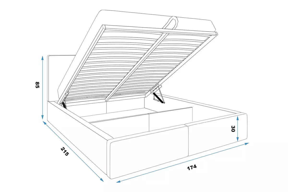 Dimensions et spécifications pour Polsterbett Schlafzimmerbett Doppelbett HILTON 160X200 mit Matratze und Stauraum, grau Dimensions et spécifications pour Polsterbett Schlafzimmerbett Doppelbett HILTON 160X200 mit Matratze und Stauraum, grau