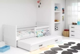 Ausziehbett für Jugendliche Richard, 90x200, mit Schublade, weiß