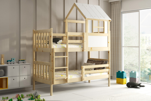 Stockbett für Jugendliche Kacpar, 90x190, mit Matratze, naturholz