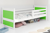 Jugendbett Richard, 80x190, mit Matratze, weiß/grün