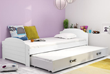 Ausziehbett für Jugendliche Lilly, 90x200, mit Matratze und Schublade, weiß