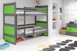 Stockbett für Jugendliche Richard, 90x200, grau/grün