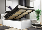 Doppelbett Panamax, 140x200, mit Matratze, Stauraum, weiß