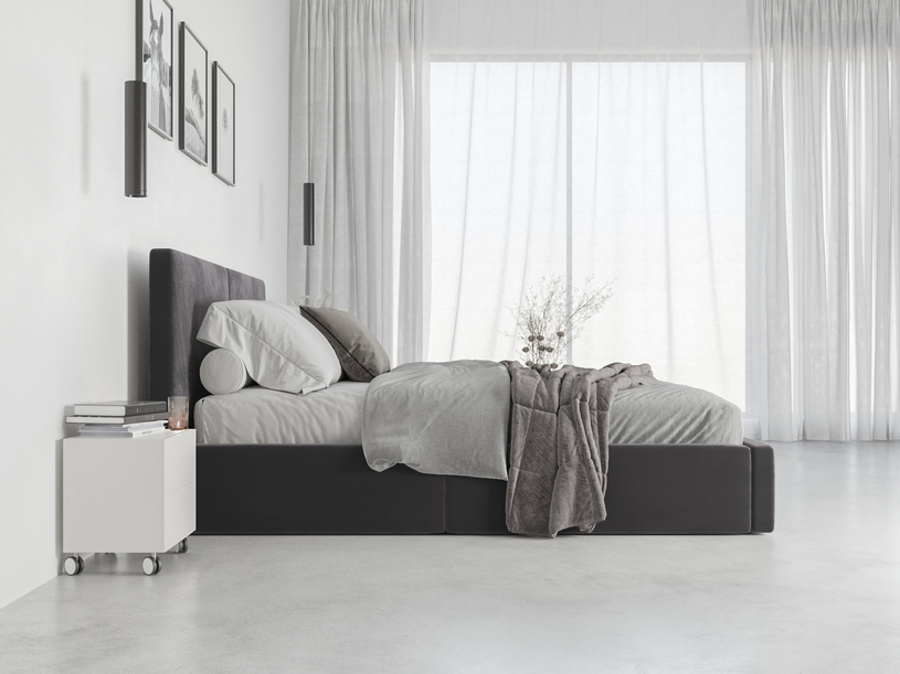 Polsterbett Schlafzimmerbett Doppelbett Hilton 140X200, graphit