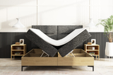 Boxspringbett 140x200 mit Stauraum und Matratzen aus Eiche Imperial