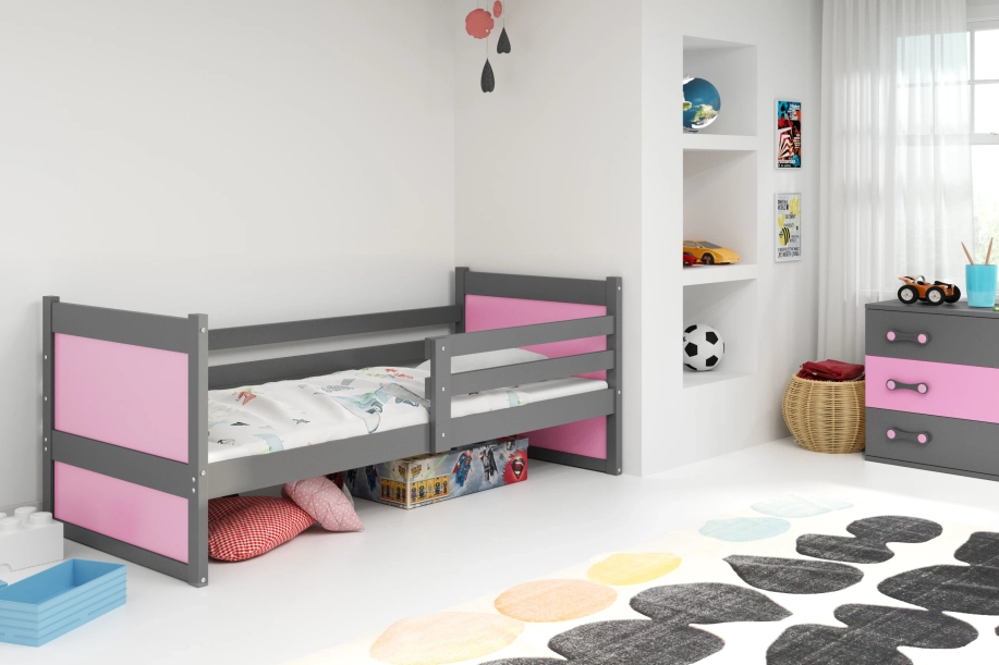 Jugendbett Richard, 90x200, grau/rosa