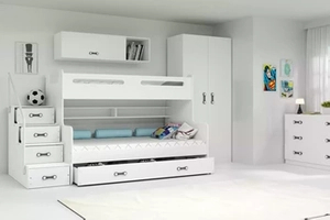 Stockbett für Jugendliche Max 3, 120x200, mit Schublade, weiß