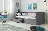 Ausziehbett für Jugendliche Tagesbett Hermes, 80X200 mit Schublade, grau