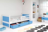 Jugendbett Richard, 80x190, mit Schublade, weiß/blau