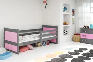 Jugendbett Richard, 90x200, grau/rosa