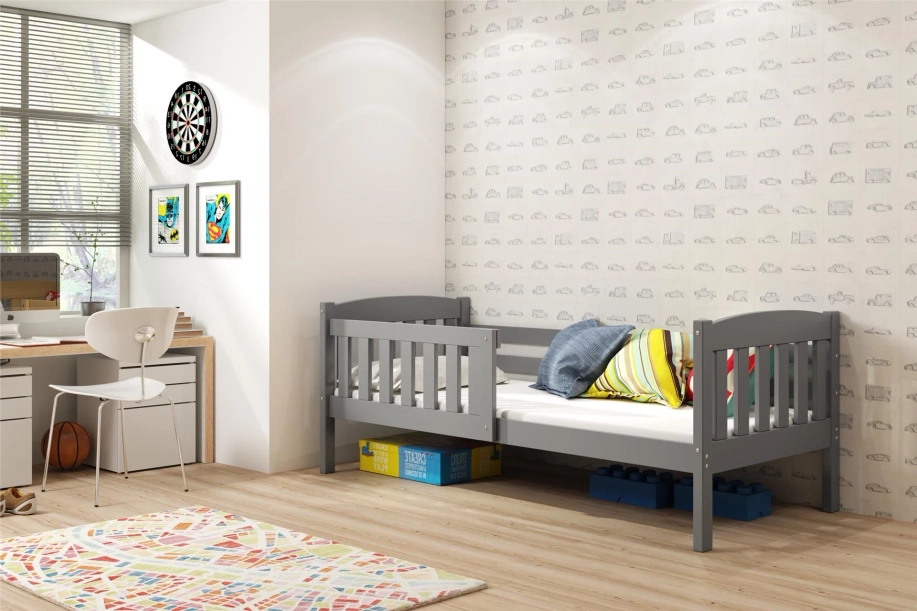 Jugendbett Jakob, 90x190, mit Matratze, grau
