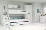 Stockbett für Jugendliche Max 3, 120x200, mit Schublade, weiß