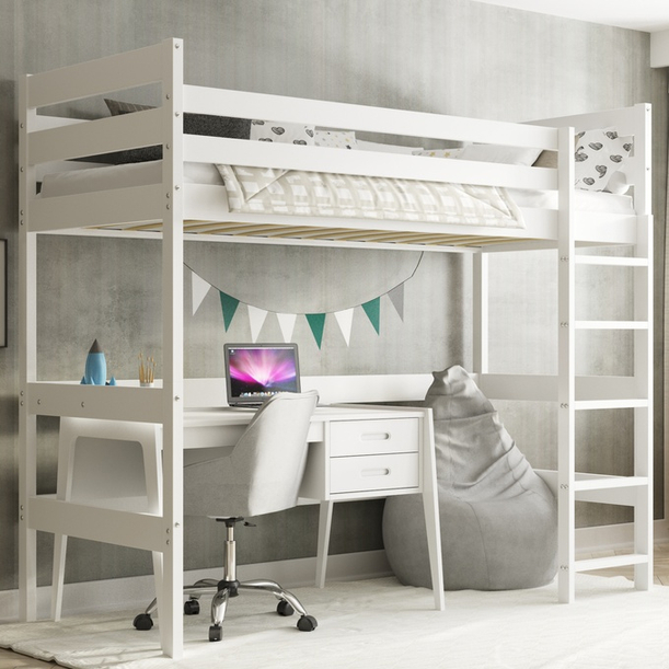 Jugend-Hochbett – weiß 90x200