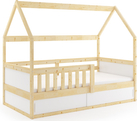 Smart 2 Hausbett für Kinder, 80x160, mit Matratze und Stauraum, naturholz