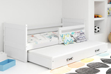 Ausziehbett für Jugendliche Richard, 90x200, mit Matratze und Schublade, weiß