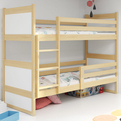 Stockbett für Jugendliche Richard, 90x200, mit Matratze, Kiefer/weiß