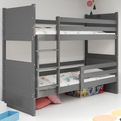 Stockbett für Jugendliche Richard, 90x200, mit Matratze, grau