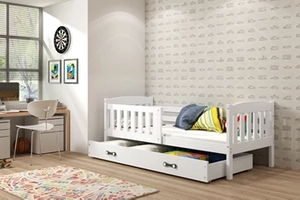 Jugendbett Jakob, 80x190, mit Matratze und Schublade, weiß