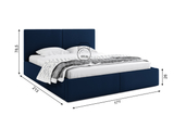 Polsterbett Schlafzimmerbett Doppelbett HILTON 160X200 mit Stauraum, blau