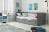 Ausziehbett für Jugendliche Tagesbett Hermes, 80X200 mit Schublade, grau