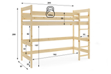 Jugend-Hochbett – Naturholz 90x200