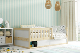 Kinderbett Smart 2, 80x160, mit Matratze und Stauraum, naturholz