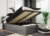 Doppelbett Panamax, 140x200, mit Stauraum, grau