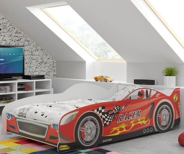 Kinderbett Cars, 80x160, rot