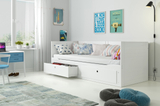 Ausziehbett für Jugendliche Tagesbett Hermes, 80x200, mit Schublade, weiß