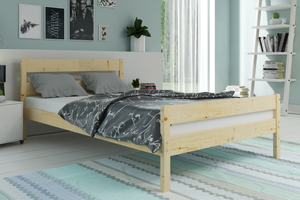 Doppelbett Orbis, 160x200, mit Matratze, naturholz