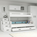 Stockbett für Jugendliche Max 3, 120x200, mit Schublade, weiß
