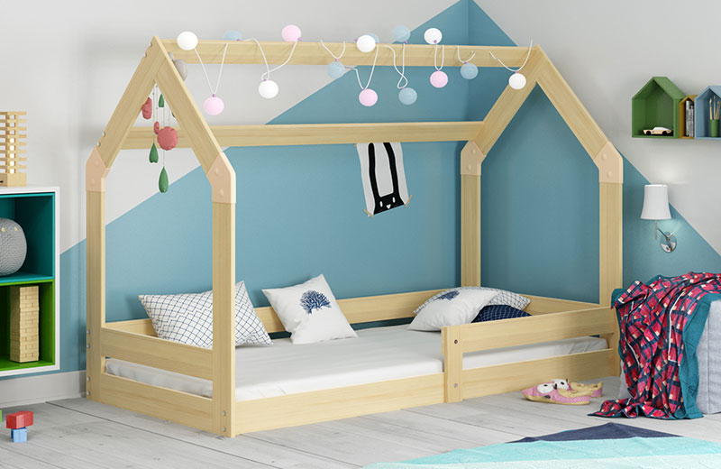Hausbett 1 für Kinder, 80x160, Kiefer
