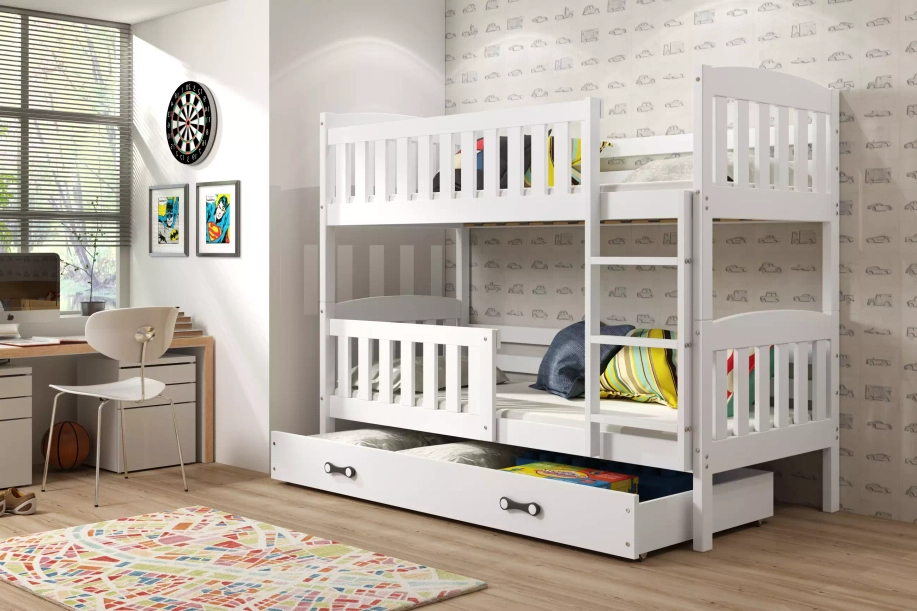 Stockbett für Jugendliche Jakob, 90x200, mit Schublade, weiß