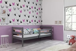 Jugendbett Erik, 90x200, mit Matratze, grau