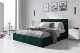 Polsterbett Schlafzimmerbett Doppelbett HILTON 160X200 mit Matratze und Stauraum, grün