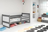 Jugendbett Richard, 90x200, mit Matratze, grau/weiß