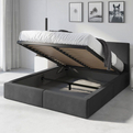 Polsterbett Schlafzimmerbett Doppelbett HILTON 120X200 mit Matratze und Stauraum, graphit