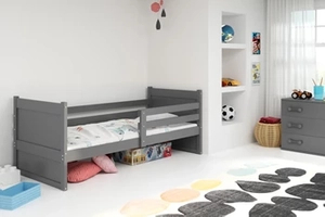 Jugendbett Richard, 90x200, mit Matratze, grau
