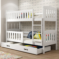 Stockbett für Jugendliche Jakob, 90x200, mit Schublade, weiß