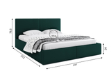 Polsterbett Schlafzimmerbett Doppelbett HILTON 120X200 mit Stauraum, grün