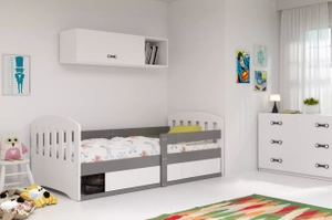 Kinderbett Classic, 80x160, mit Stauraum, grau