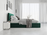 Polsterbett Schlafzimmerbett Doppelbett HILTON 120X200 mit Stauraum, grün