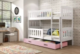 Stockbett für Jugendliche Jakob, 90x190, mit Schublade, weiß/rosa