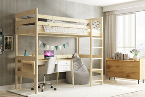 Jugend-Hochbett – Naturholz 90x200