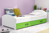 Jugendbett Lilly, 90x200, mit Matratze und Schublade, weiß/grün