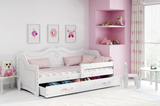 Kinderbett Julia, 80x160, mit Matratze und Schublade, weiß