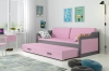 90 X 200 \ Graphit \ Schublade + Zusatzbett \ Rosa \ Mit Matratze