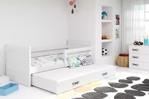 Ausziehbett für Jugendliche Richard, 90x200, mit Schublade, weiß